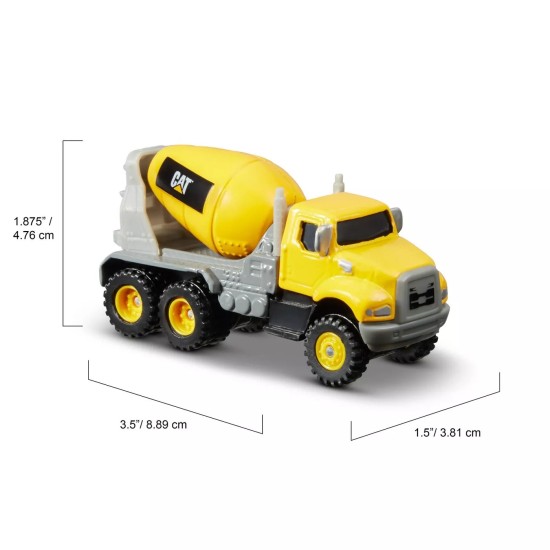  Metal Construction Vehicles 3-Pack Concrete Mixer/ Dump Truck and Grader