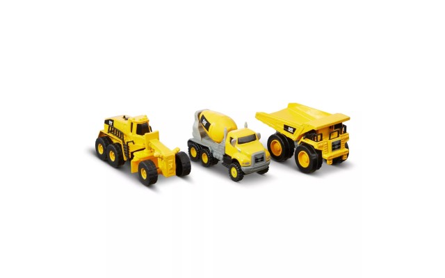  Metal Construction Vehicles 3-Pack Concrete Mixer/ Dump Truck and Grader
