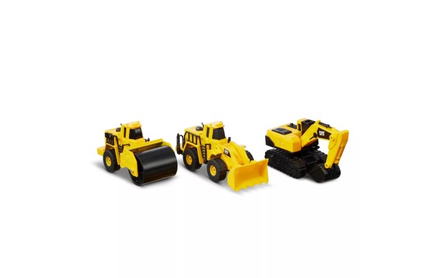  Metal Construction Vehicles 3-Pack Wheel Loader/ Excavator and Steam Roller