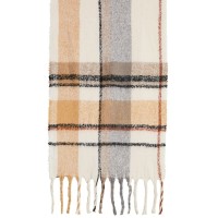 Cejon Spacious Plaid Blanket Wrap, Beige