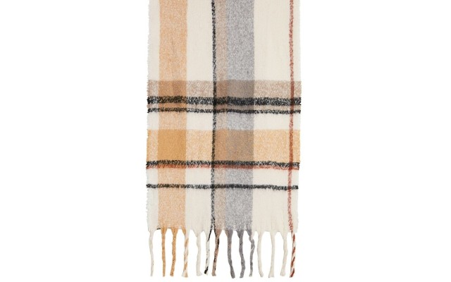  Spacious Plaid Blanket Wrap, Beige