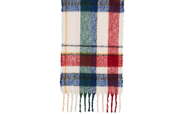  Spacious Plaid Blanket Wrap, Red