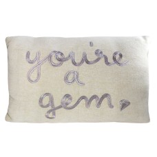 Celebrate Shop ‘You’re a Gem’ Decorative Pillow; Ivory & Silver-Tone