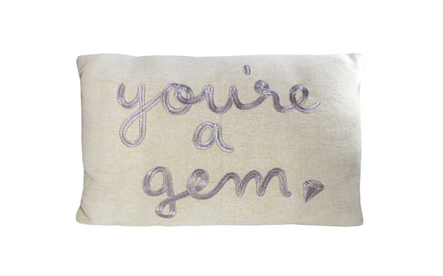 Celebrate Shop ‘You’re a Gem’ Decorative Pillow; Ivory & Silver-Tone