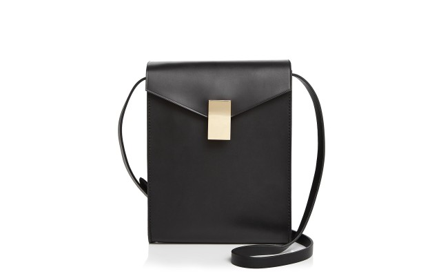  Olivia Leather Crossbody Handbag Purse (Black, Mini  )