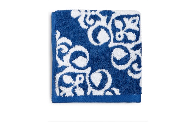  Elite Fashion Medallion Cotton, Cornflower Blue, WASH CLOTH