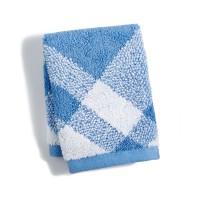 Charter Club Plaid Cotton Bath Towel Collection (Blue, 13×13)