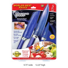 Diamond Sharp Non-stick Ceramic Coating 5-Pc. Knife Set