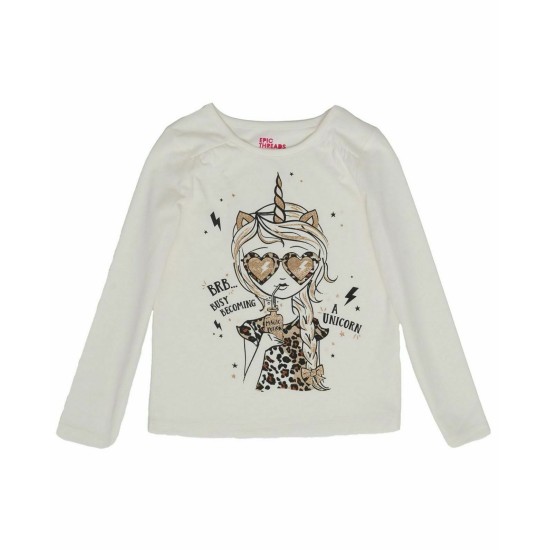 Threads Toddler Girls Long Sleeve Diva Graphic Mix and Match Tee