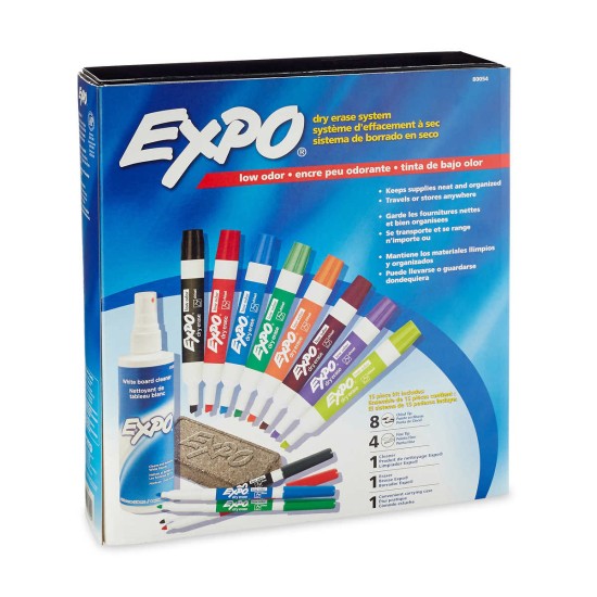  Erase Marker Kit, Chisel/Fine Points, 12 piece Assorted Colors, SAN80054