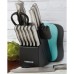  Edgekeeper 15 Piece Stainless Steel Knife Block Set with Built In Sharpener, Silver