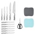  Edgekeeper 15 Piece Stainless Steel Knife Block Set with Built In Sharpener, Silver