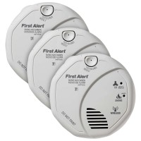 First Alert Photoelectric Smoke Sensor, Electrochemical Carbon Monoxide Sensor Alarm, 3-pack