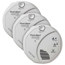 First Alert Photoelectric Smoke Sensor, Electrochemical Carbon Monoxide Sensor Alarm, 3-pack