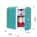  Portable Retro 6 Can Mini Personal Beverage Refrigerator, EFMIS129, Blue