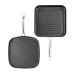  Stainless Steel Handles Non-stick Coating Hard Anodized Exterior Aluminum Grill and Griddle Set