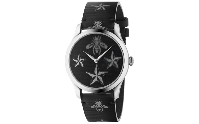  Unisex Swiss G-Timeless Black Hologram Leather Strap Watch 38mm