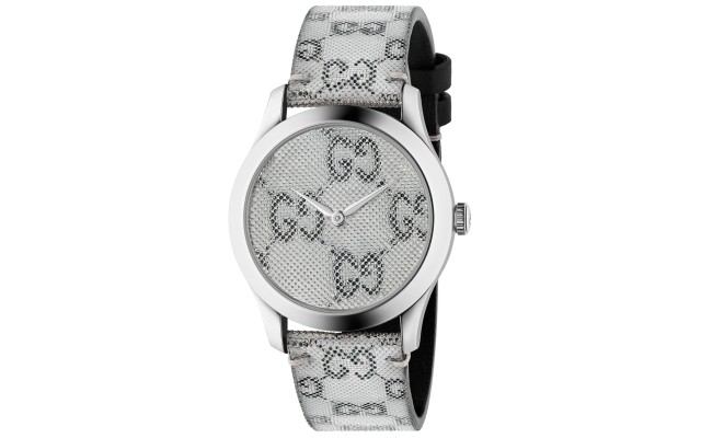  Unisex Swiss G-Timeless White Hologram Leather Strap Watch 38mm