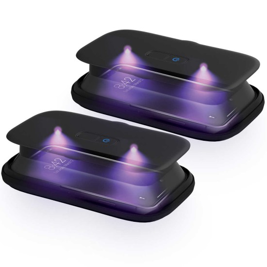  UV Light Clean Portable Phone Sanitizer 2-pack, Black