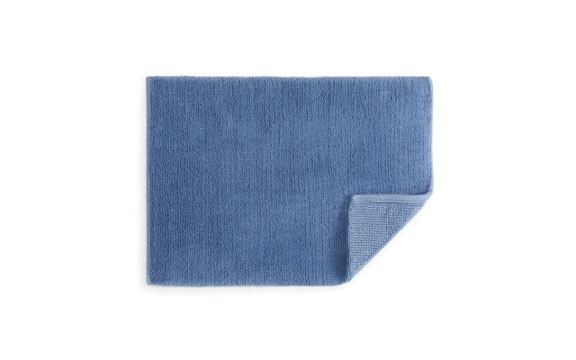 Cotton Reversible Bath Rug, 21 x 33, Blue