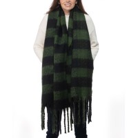 Inc Buffalo Check Blanket Scarf, Green