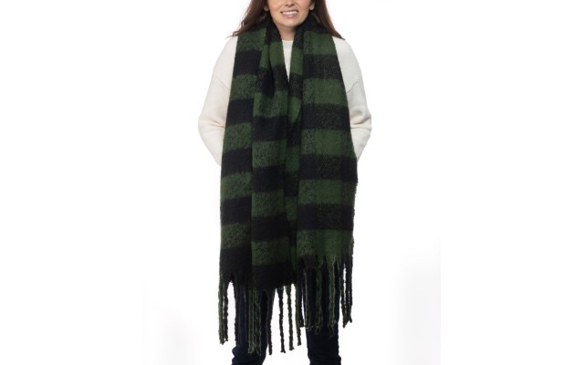 Inc Buffalo Check Blanket Scarf, Green