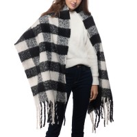 Inc Buffalo Check Blanket Scarf, White