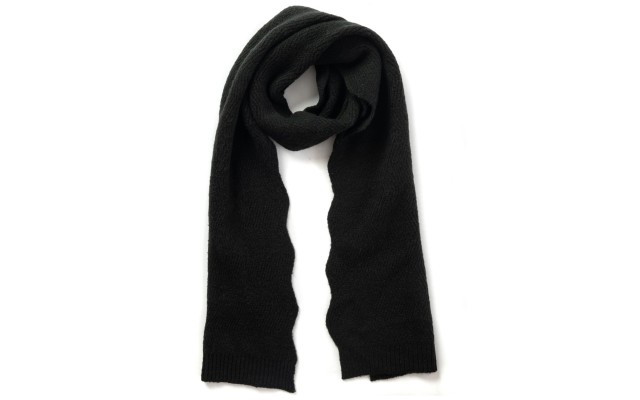 Inc Chevron Knit Muffler Scarf, Black
