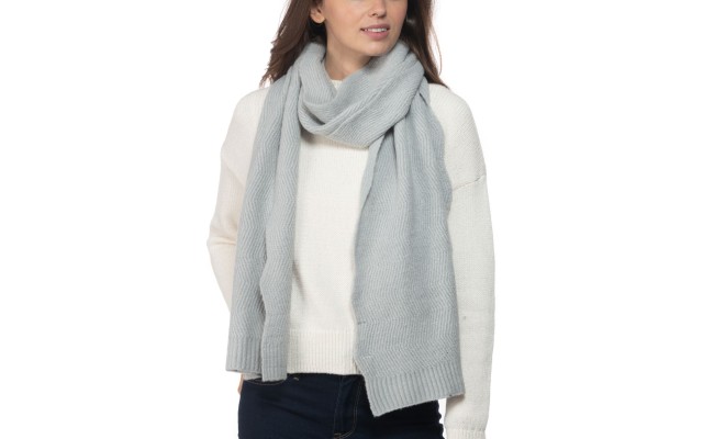 Inc Chevron Knit Muffler Scarf, Gray