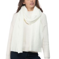 Inc Chevron Knit Muffler Scarf, White