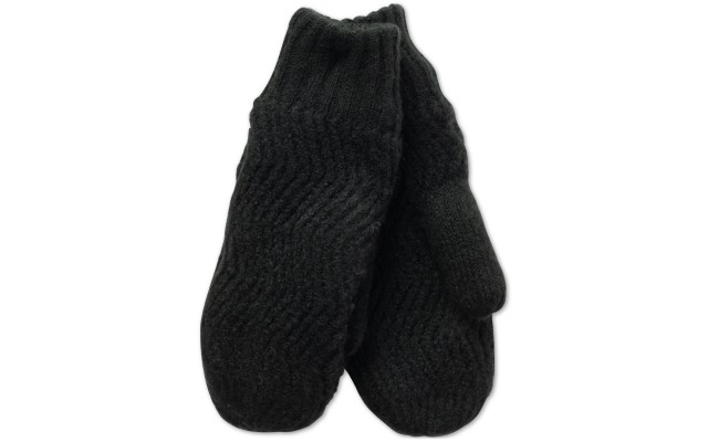 Inc Chevron-Knit Mittens, Black