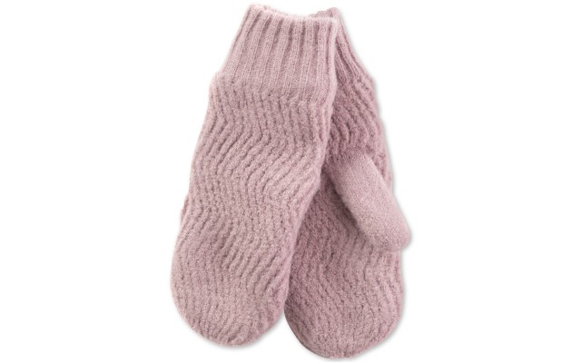 Inc Chevron-Knit Mittens, Dark Pink
