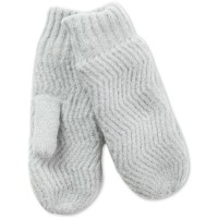 Inc Chevron-Knit Mittens, Gray