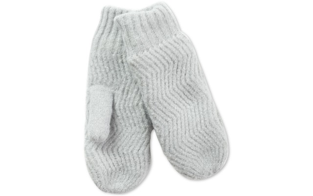 Inc Chevron-Knit Mittens, Gray