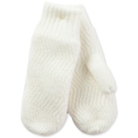 Inc Chevron-Knit Mittens, White