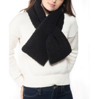 Inc Faux-Sherpa Pull-Through Muffler Scarf, Black