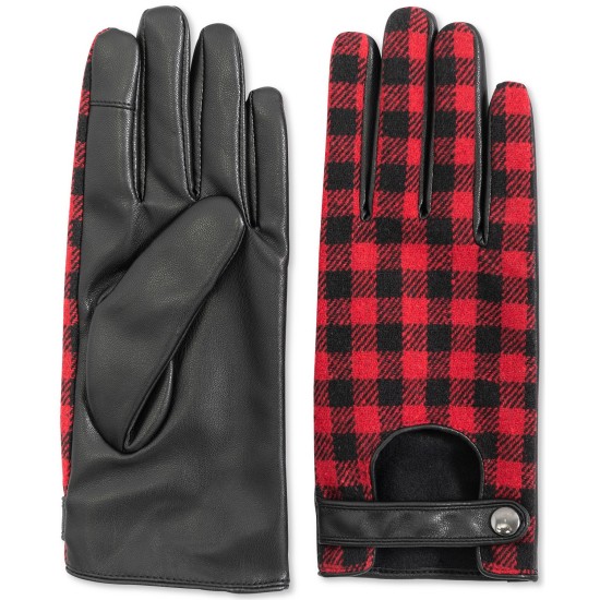  Concepts Buffalo-Plaid Driver Gloves (Red, Medium)