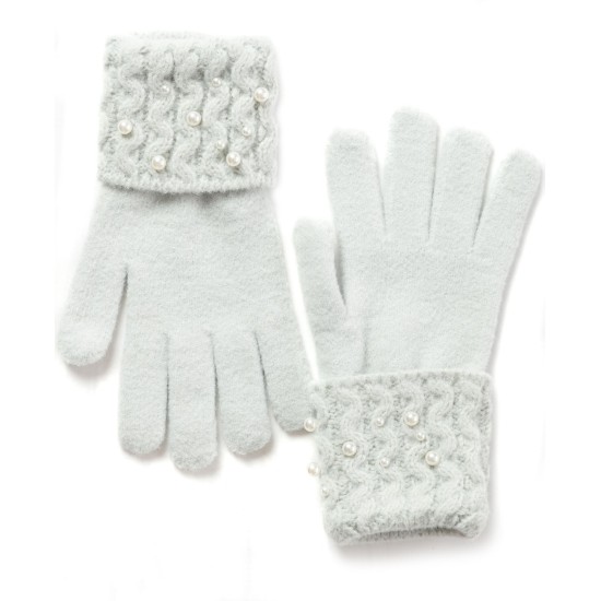  Embellished-cuff Gloves Grey