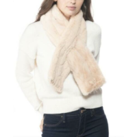 INC International Concepts Embossed Faux-Fur Stole, Brown
