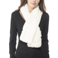 INC International Concepts Embossed Faux-Fur Stole, White