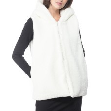 Inc International Concepts Faux-fur Hooded Vest Ivory