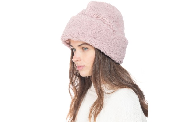  Faux-sherpa Beanie Hat Mauve