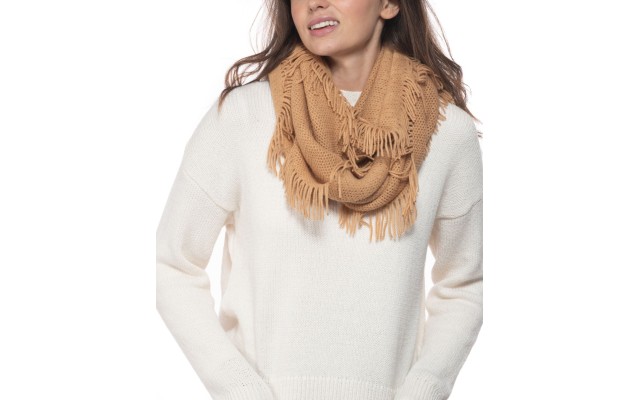  Solid Raschel Loop Scarf, One Size, Dark Beige
