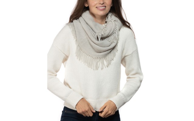  Solid Raschel Loop Scarf, One Size, Gray