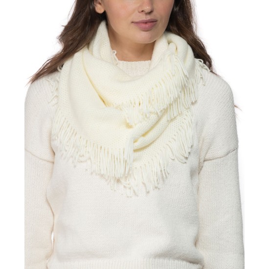  Solid Raschel Loop Scarf, One Size, White