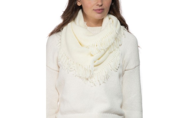  Solid Raschel Loop Scarf, One Size, White