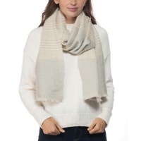 Inc Plaid Colorblocked Scarf, Gray