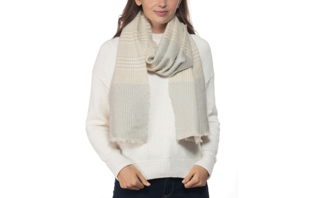 Inc Plaid Colorblocked Scarf, Gray