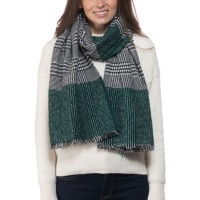 Inc Plaid Colorblocked Scarf, Green