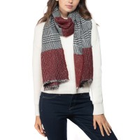 Inc Plaid Colorblocked Scarf, Purple